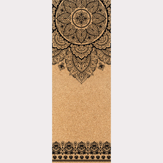 Picture of the ZenMotion cork yoga mat "Inner Peace Mandala" design.