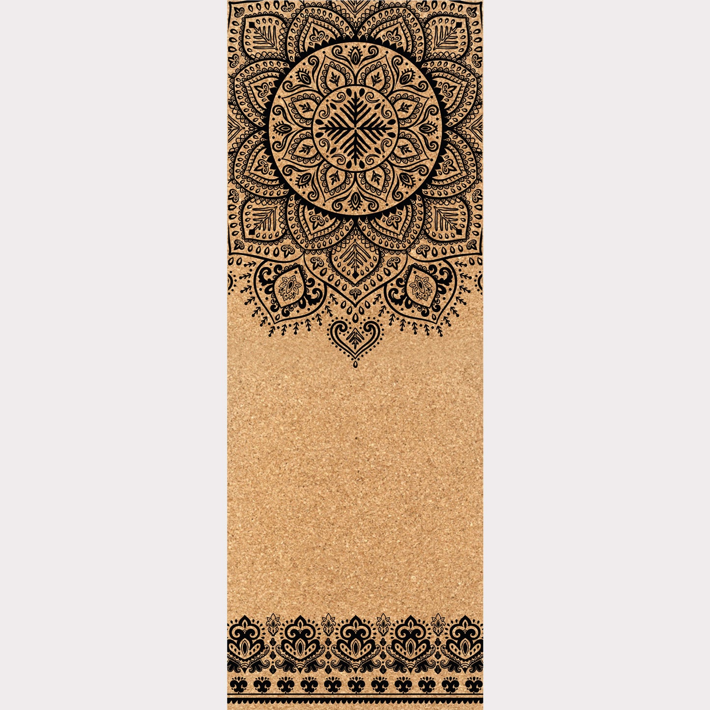 Picture of the ZenMotion cork yoga mat "Sacred Flow Mandala" design.