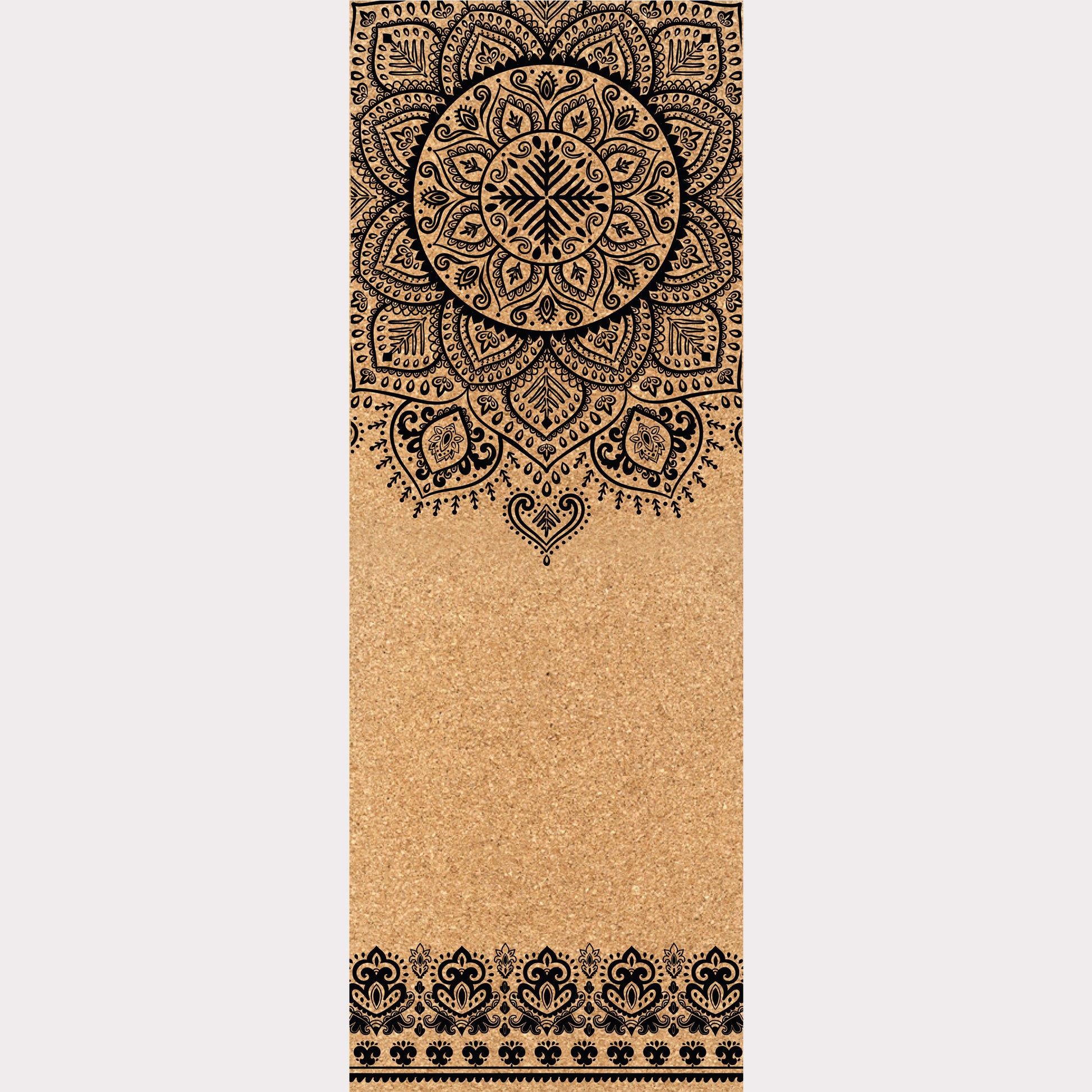 Picture of the ZenMotion cork yoga mat "Sacred Flow Mandala" design.