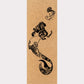 Picture of a cork yoga mat featuring an engraving of a mermaid gazing at a jellyfish.